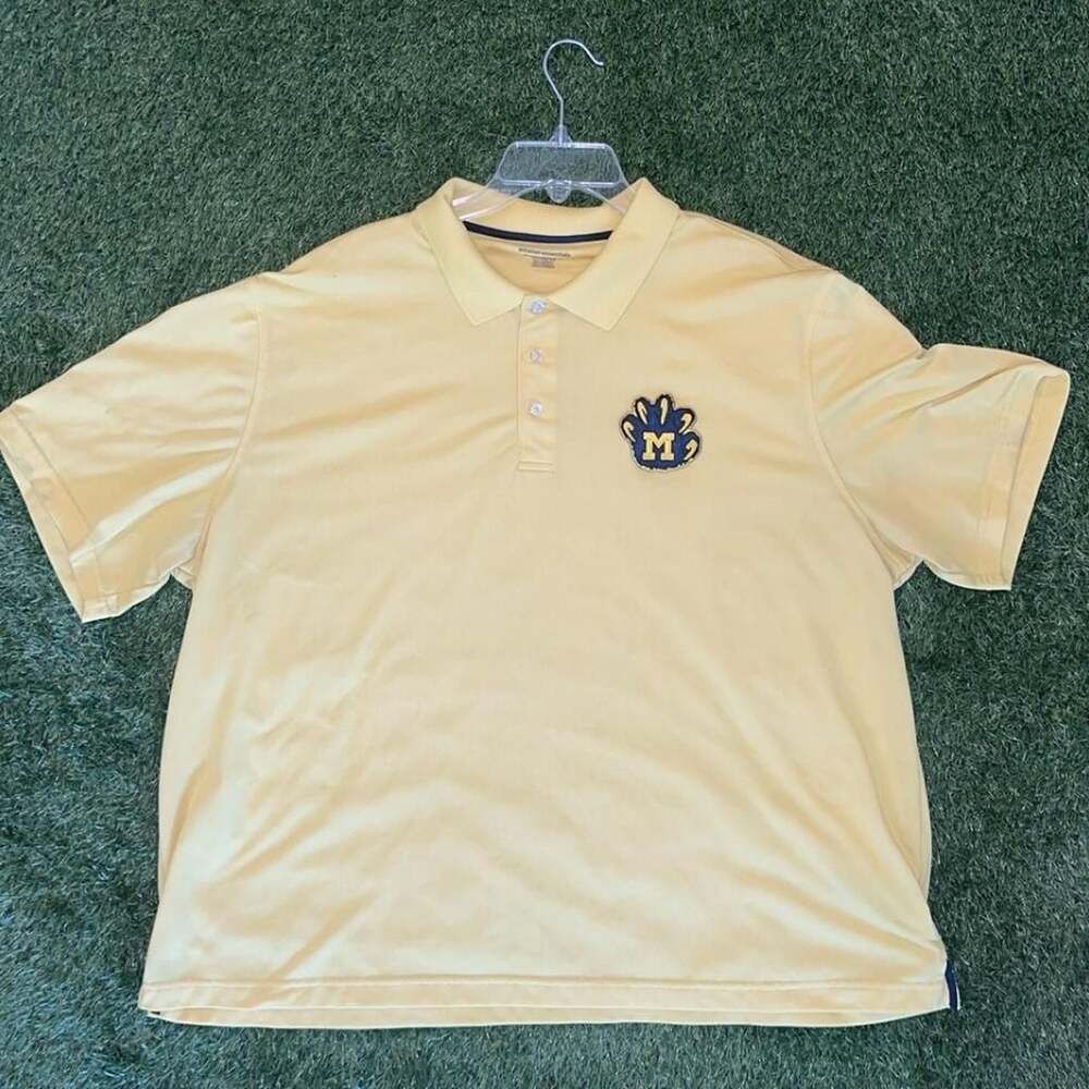 Amazon Essentials University of Michigan Yellow Polo Shirt XXL